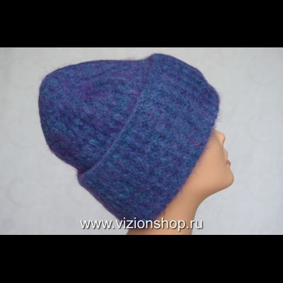 Голубая женская шапка с отворотом Vizio Италия 6547 CYR