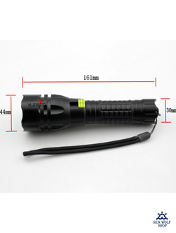 Фонарик для дайвинга Yupard-D44, Q5-260Lm, скольз.выкл /белый