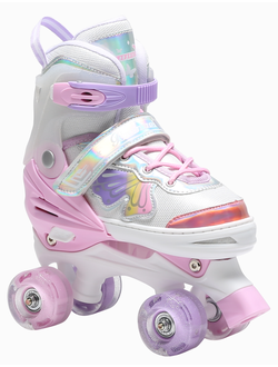 Квады детские раздвижные Banwei Butterfly Pink (светящиеся колёса)