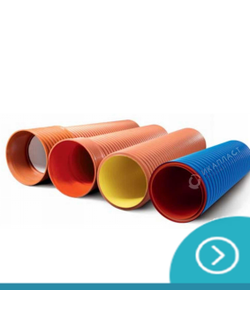 Трубы ПП гофрированные "ИКАПЛАСТ" с раструбом DN/ID  DN/OD