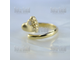 Кольцо с ножкой младенца из матового жёлтого золота 585 пробы с фианитом