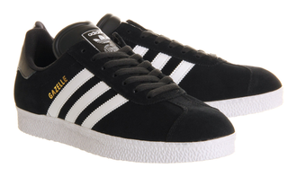 Adidas Gazelle Черные с белым замша (36-45)  Арт. S005