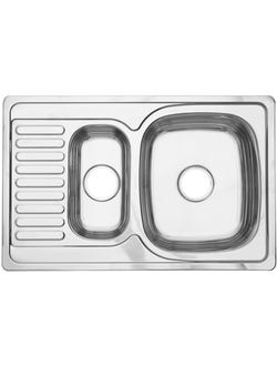 Кухонная мойка двойная (780*500*180 мм, врезная, глянцевая, нержавеющая сталь Accoona