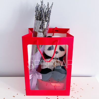 Подарочный набор №19 - Плюшевая панда, Лаванда, Киндер бокс средний