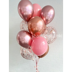 Фонтан 12 шаров "Розовое золото"