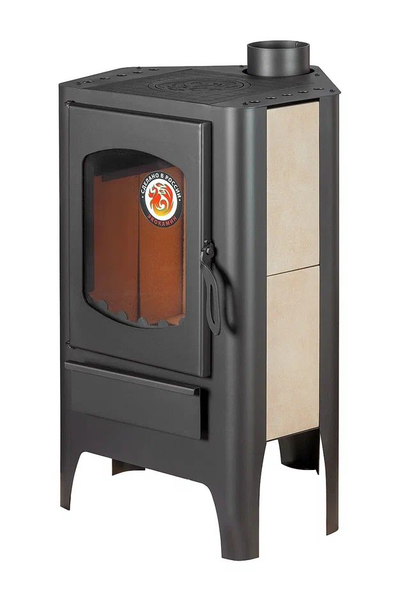 Печь-камин Бавария Эко угловая с плитой, Экокамин (Россия)