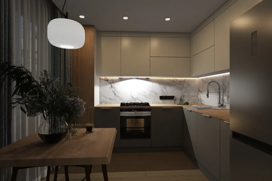 Ул. Фадеева. 3-х комнатная квартира 80 м.кв. Кухня