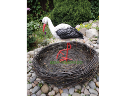 Аист в гнезде (Аист - 70см) полистоун Аист - является символом новой жизни. Согласно русским народным поверьям, аист - птица, приносящая счастье в Ваш дом. Также аист покровительствует рождению детей.