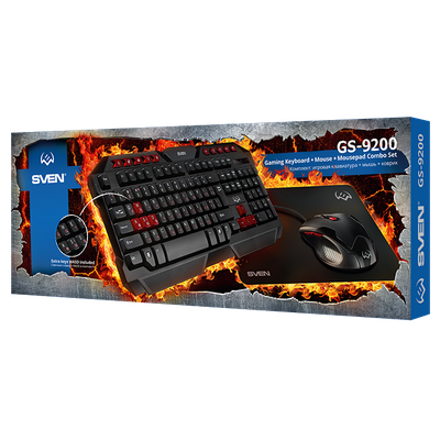 Комплект мышь+клавиатура+коврик Sven GS-9200