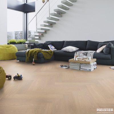 Паркетная доска Meister Дуб Гармония Сливочно-белый 8815 PS500R