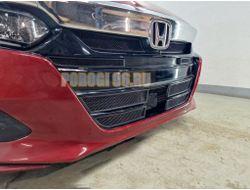 Защита радиатора Honda Accord X 2019- black верх (4 части)