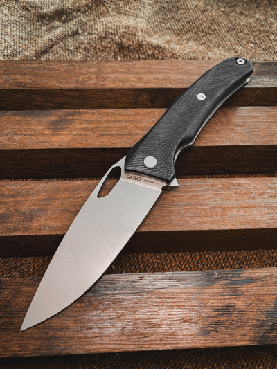 Складной нож Бизон сталь D2, рукоять G10, цвет черный