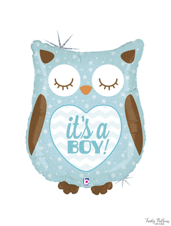 Фольгированный шар "Это мальчик. Сова"