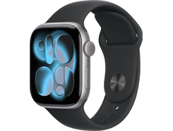 Apple Watch Series 11 46mm Space Grey Aluminium Case with Black Sport Band M/L