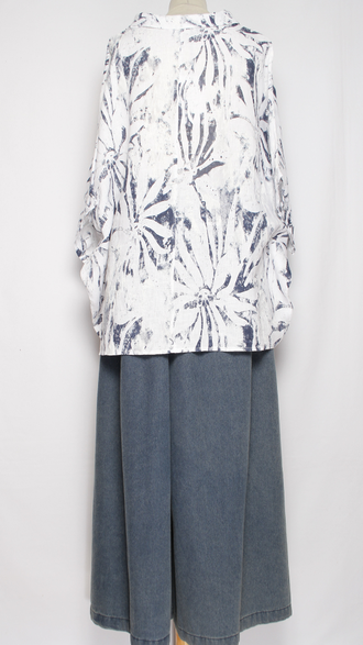 БЛУЗА ЛЁН "КИМОНО ХОМУТ АСТРА" белая, бежевая, св.бежевая, желтая до р.56