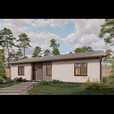 Одноэтажный дом с тремя спальнями, кабинетом 99м² и террасой 21м2(S9)
