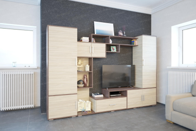 Гостиная "Пекин" с пеналом (ясень шимо) 2.6 м