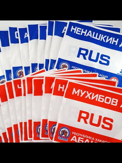 Наспинный номер самбо синий