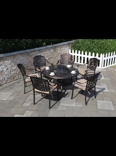 Литой обеденный комплект с грилем из литого алюминия Etna