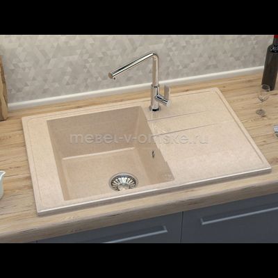 ЛЕК016 Мойка каменная Зельда L32. Размер: 775*495*212