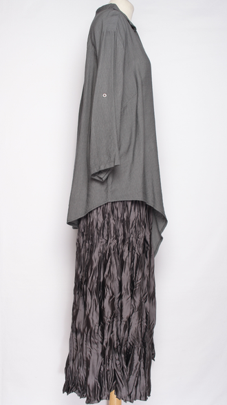 Юбка плотная шелковая "Жатая" серая, черная р.46-54