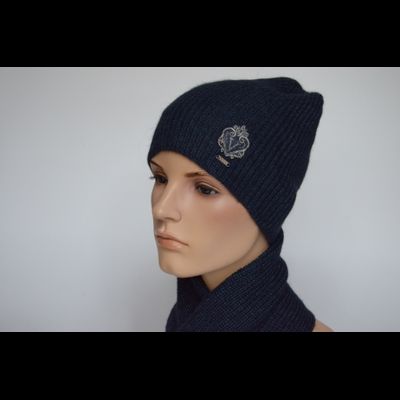 Синяя шапка из альпака и шелка Vizio Италия 9015 CL