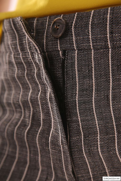 Брюки женские серые в полоску 6132 Pretty One (р. 42 - 50 RU)