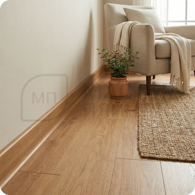 Плинтус Vilo Linela из ПВХ 406 Дуб Канберра с мягким краем 16х80х2000 мм.