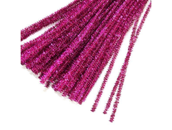 Синельная проволока темно-розовая металлик пушистая 100 штук для рукоделия