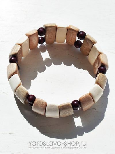 М-141. Браслет ноготки шарики из  дразных пород дерева.
