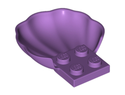 Clam / Scallop Shell with 4 Studs, Medium Lavender (18970 / 6265691)