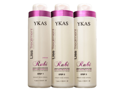 Набор Ykas Rubi для выпрямления волос, 1000/1000/1000 мл.