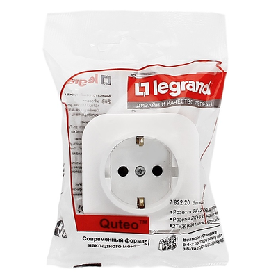 Розетка Legrand Quteo в индивидуальной упаковке