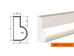 Цокольный молдинг фасадный из пенополистирола с покрытием LEPNINAPLAST (Лепнинапласт) ЦВ-70/1