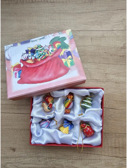 Комплект елочных игрушек "Новогодние игрушки" в авторской коробке