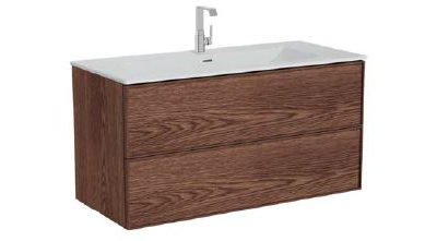 Шкаф Vitra Metropole Edge c 2 ящиками,  подсветкой в верхнем ящике, 120 см с, цвет ореховое дерево, 67157