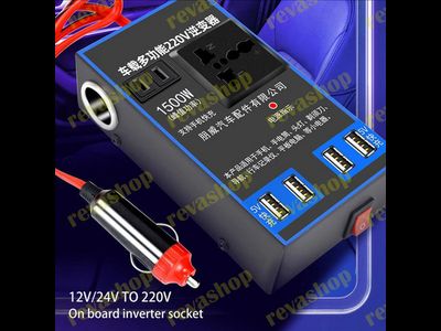 Преобразователь  инвертор напряжения автомобильный от 12 В, 24 В до 220 В, 1500 Вт