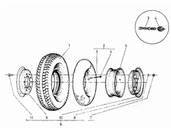 Колесо 5.00-8 ДВ-1621 (пневматическая) 6017.00.00.00