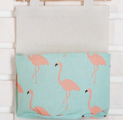 Органайзер подвесной с 3 карманами «Фламинго», 20×60 см, цвет голубой