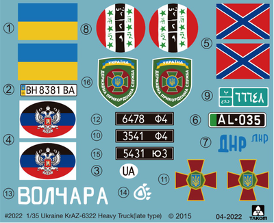 Сборная модель: (Takom 2022) Украинский грузовик Краз-6322