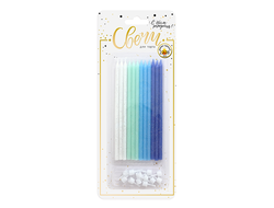 Свечи тортовые небесно-голубые 12 шт