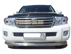 Защита переднего бампера с гибами d76 для Toyota Land Cruiser 200 2013-2015