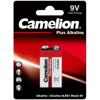 Батарейка алкалиновая Camelion 6LR61/1BL Plus Alkaline