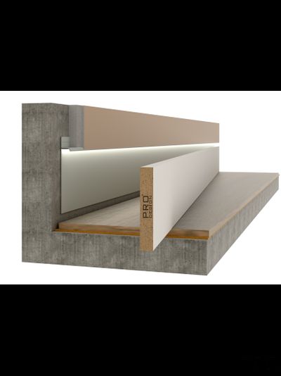 Плинтус "ВСТАВКА" скрытого монтажа Universal встраиваемый в стену шпон Американского ореха