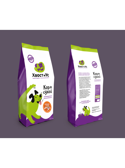 Корм сухой ХВОСТИУС курица с рисом для собак средних и крупных пород