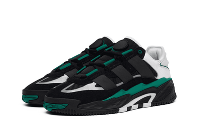Adidas Niteball Black Green (Черные с зеленым) сбоку