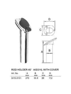 Держатель спиннинга 220х50 мм, на гориз. поверхность CIM 3415-0101