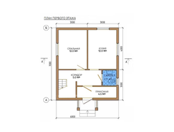 Каркасный двухэтажный дом 42 М²