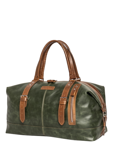 Кожаная дорожная сумка Campora Premium dark green (арт. 
4019-11)