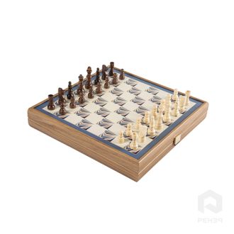 Набор игр (шахматы, нарды, лудо, змейка), цвет коричневый